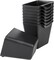8 Pack Hanging Cup Holders for Rolling Cart Accessories – Plastic Utility Hanging Bins for Craft Supplies, Makeup Brushes, Office Storage, Pencil Organizer, Bathroom & Kitchen Space Saving Containers (Black)